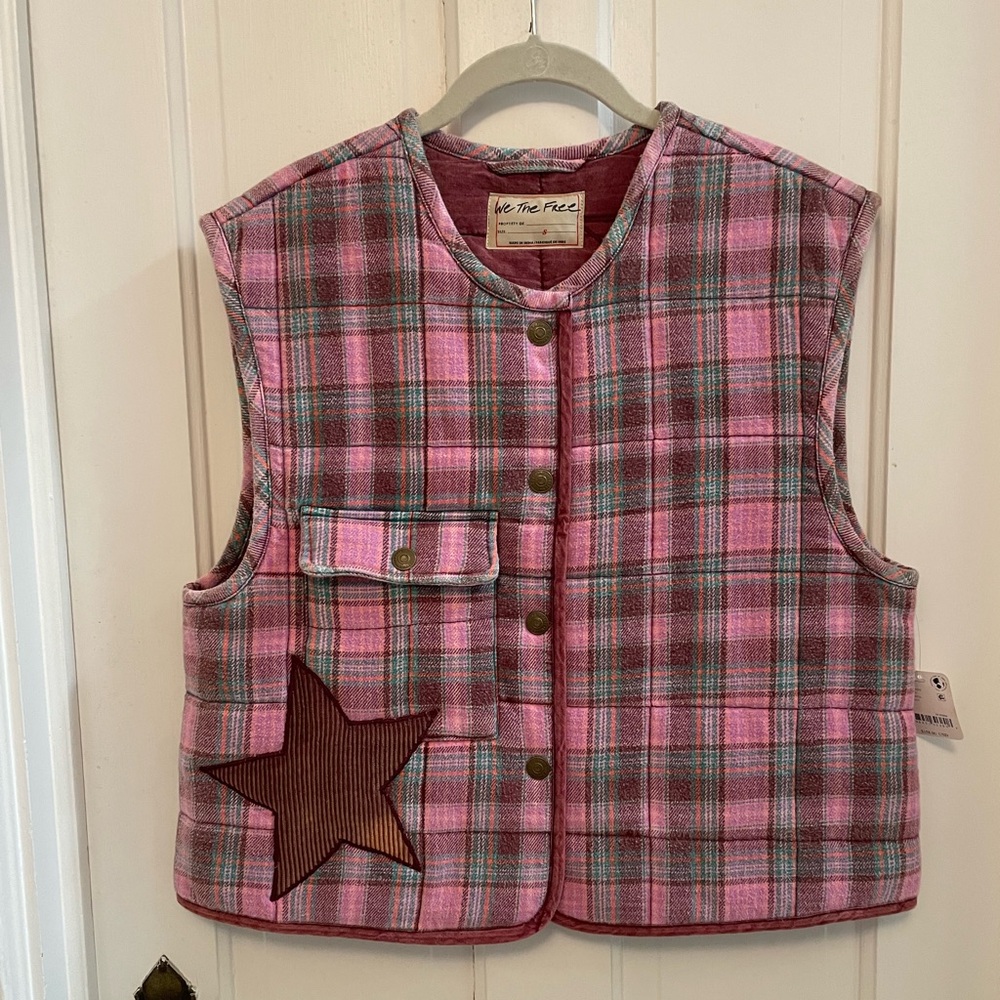Free people star plaid vest